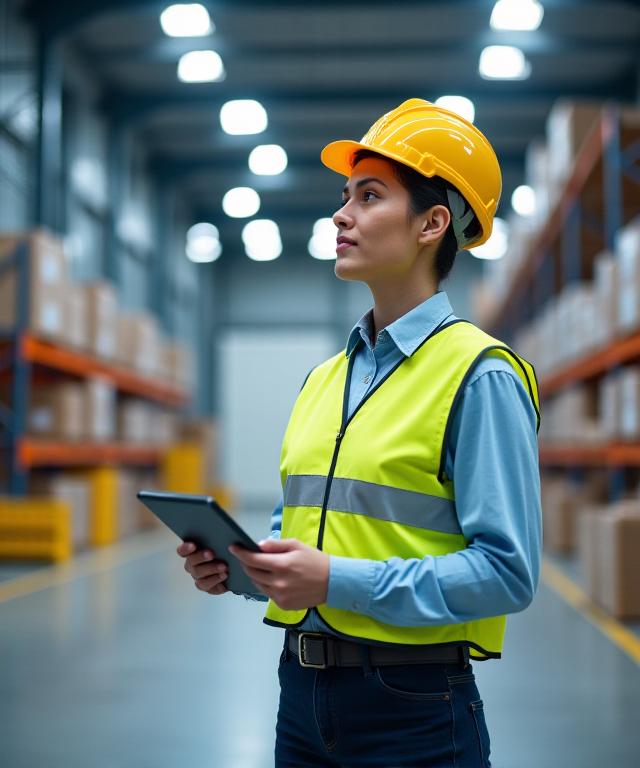 Logistics coordinator at warehouse terminal